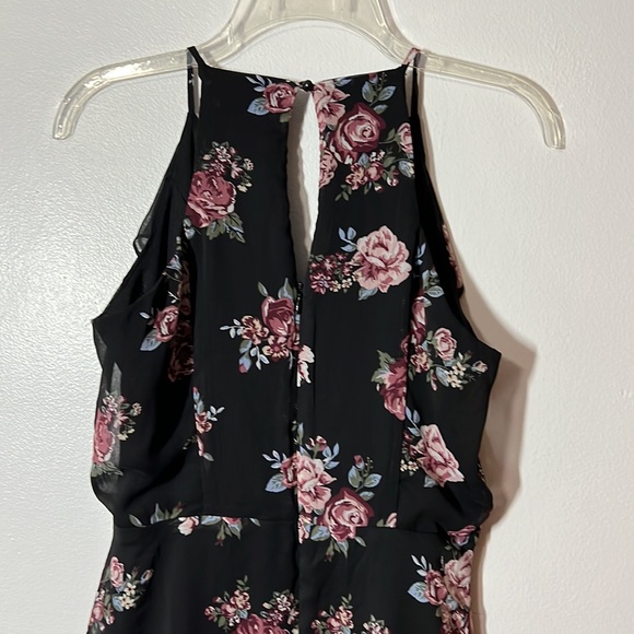 3/$15 Miami Floral Strapless V-Neck Faux Wrap Style Dress- Junior Large - Picture 7 of 9